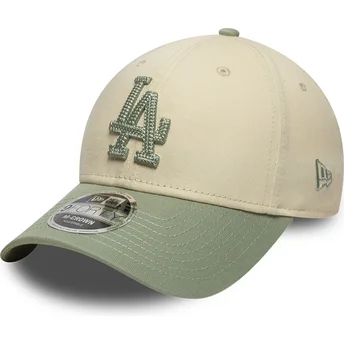 Čepice zaoblená béžová snapback 9FORTY M-Crown Side Script Los Angeles Dodgers MLB New Era