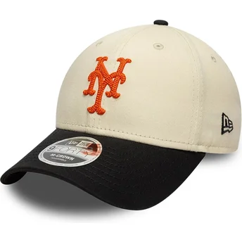 Cap zaoblená beige snapback 9FORTY M-Crown Side Script New York Mets MLB New Era