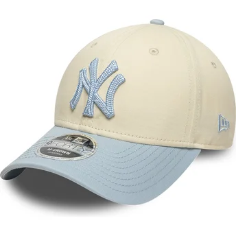 Čepice zaoblená béžová snapback 9FORTY M-Crown Side Script New York Yankees MLB New Era