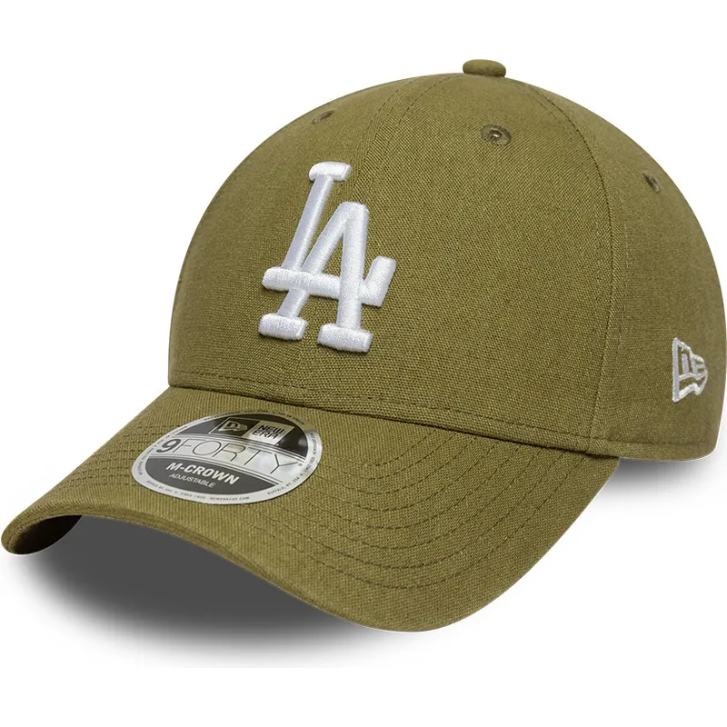 cepice-zaoblena-zelena-snapback-9forty-m-crown-linen-los-angeles-dodgers-mlb-new-era