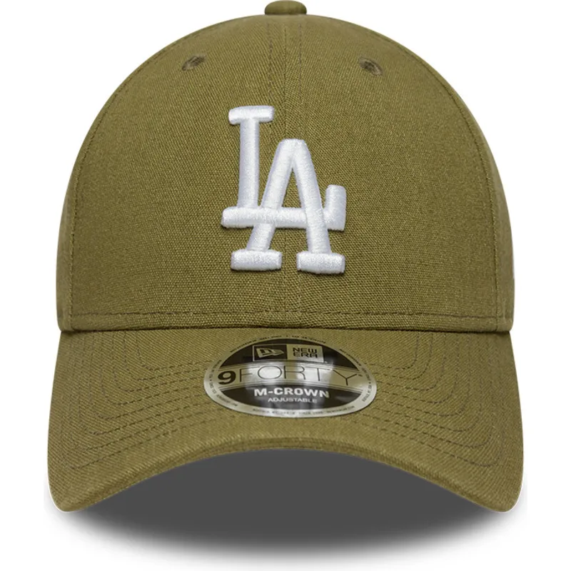 gron-kurvad-keps-snapback-9forty-m-crown-linen-los-angeles-dodgers-mlb-fran-new-era