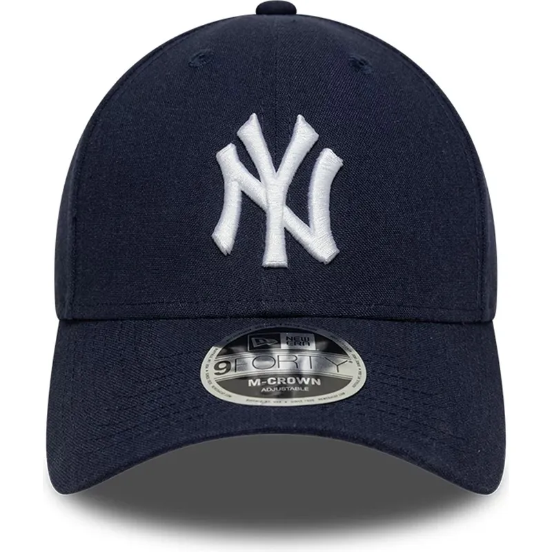 gorra-curva-azul-marino-snapback-9forty-m-crown-linen-de-new-york-yankees-mlb-de-new-era