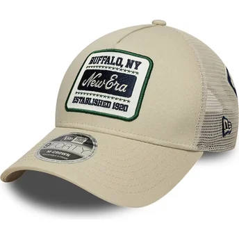 Beige Trucker-Cap 9FORTY M-Crown A Frame Multi Patch von New Era