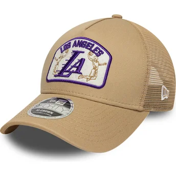 Čepice zaoblená žádné zvíře béžová snapback 9FORTY M-Crown A Frame Los Angeles Lakers NBA New Era