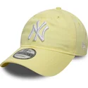 new-era-curved-brim-9twenty-league-essential-new-york-yankees-mlb-light-yellow-adjustable-cap