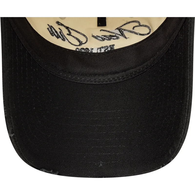 new-era-curved-brim-9twenty-wash-distress-a-frame-beige-and-black-adjustable-cap