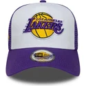 trucker-cap-violett-und-weiss-a-frame-side-patch-von-los-angeles-lakers-nba-von-new-era