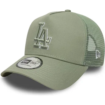 Gorra trucker verde con logo verde A Frame Outline de Los Angeles Dodgers MLB de New Era