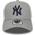 trucker-cap-grau-a-frame-side-patch-von-new-york-yankees-mlb-von-new-era