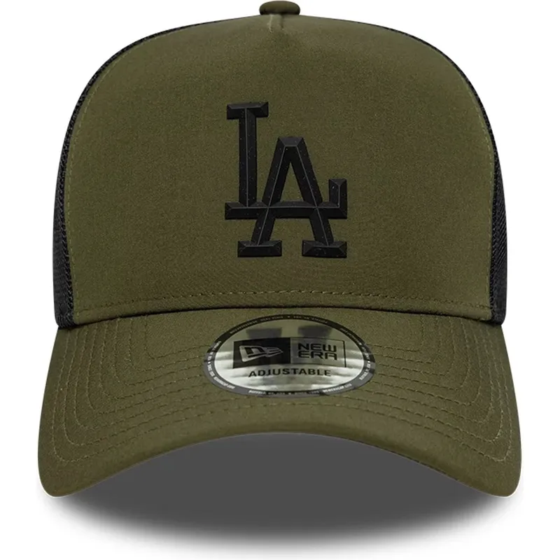 gron-trucker-keps-med-svart-logotyp-a-frame-sport-fran-los-angeles-dodgers-mlb-av-new-era