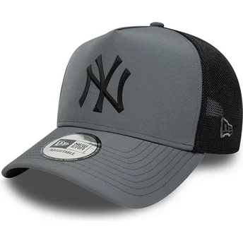 Trucker Cap grau mit schwarzem Logo A Frame Sport von New York Yankees MLB von New Era