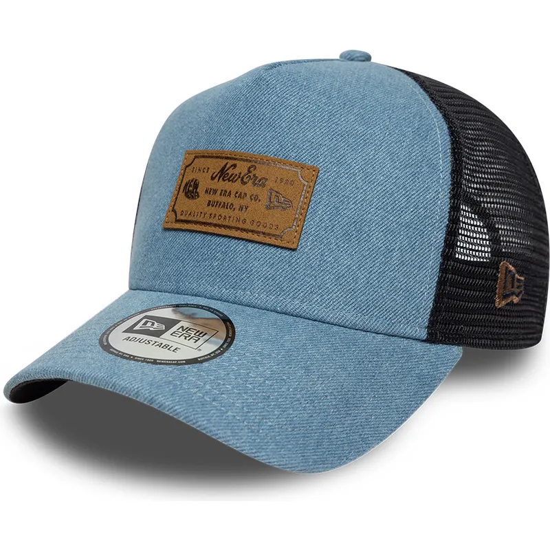 gorra-trucker-azul-a-frame-denim-leather-patch-de-new-era
