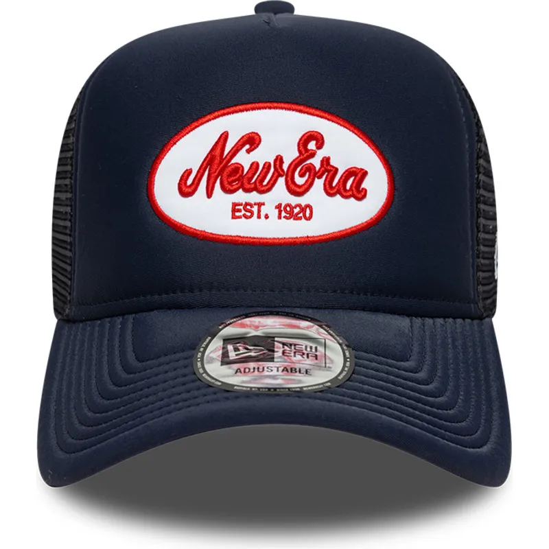 trucker-cap-marineblau-a-frame-oval-foam-patch-von-new-era