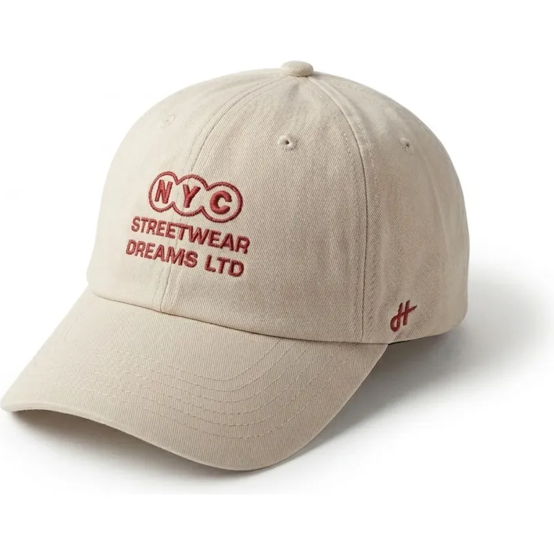 gorra-curva-beige-ajustable-ny-dreams-just-kids-the-90s-de-homenage