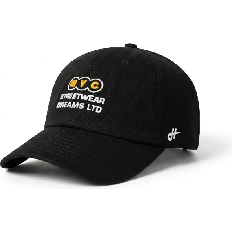 schwarze-verstellbare-curved-cap-ny-dreams-just-kids-the-90s-von-homenage