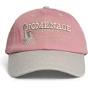 homenage-curved-brim-statue-just-kids-the-90s-pink-and-grey-adjustable-cap