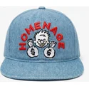 blaue-flatcap-snapback-denim-money-music-shapes-identity-the-snap-von-homenage