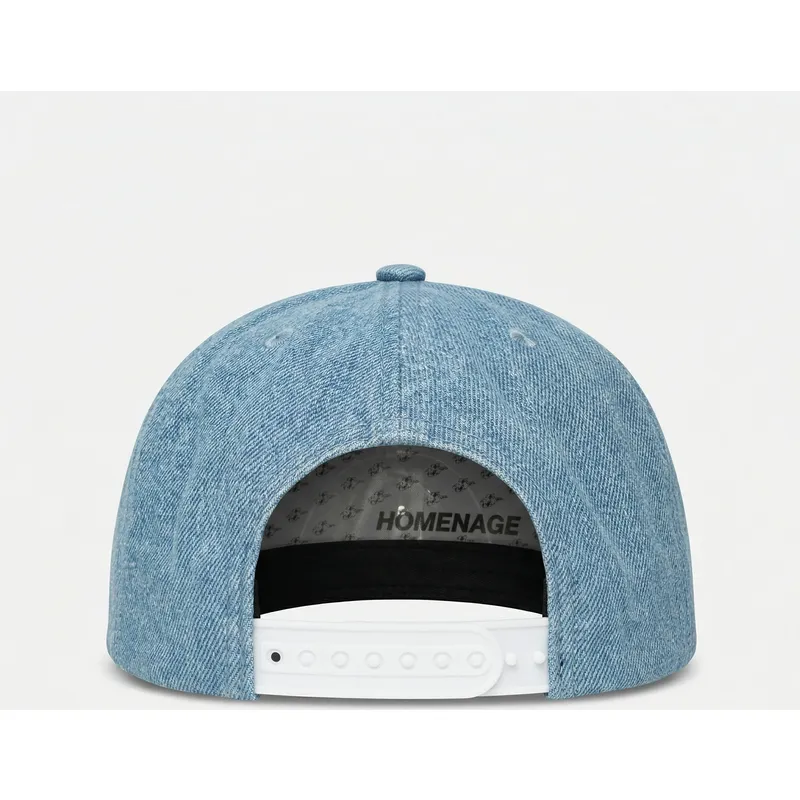 homenage-flat-brim-denim-money-music-shapes-identity-the-snap-blue-snapback-cap