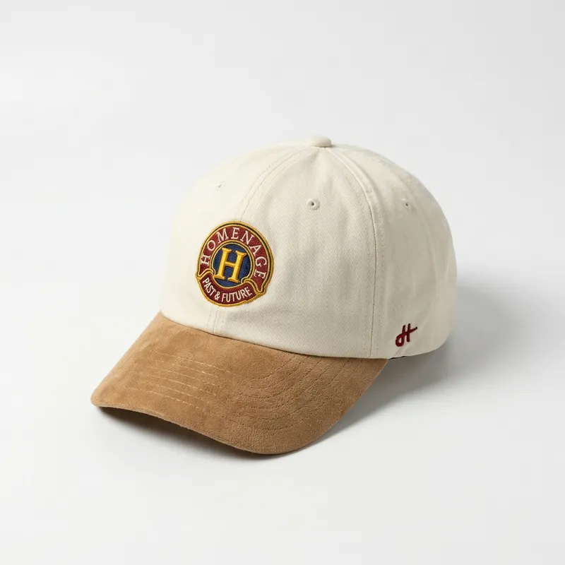 homenage-curved-brim-suede-resort-sport-the-90s-beige-and-brown-adjustable-cap