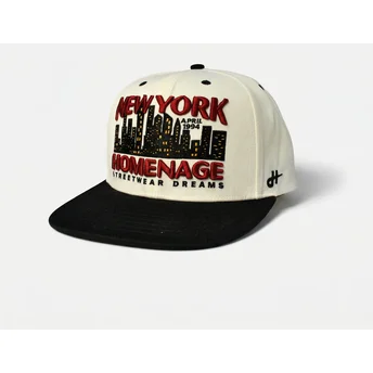 Homenage Flat Brim NYSKY Skylines The Snap Beige and Black Snapback Cap