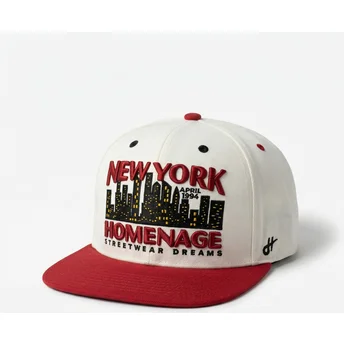 Homenage Flat Brim NYSKY Skylines The Snap Beige and Red Snapback Cap