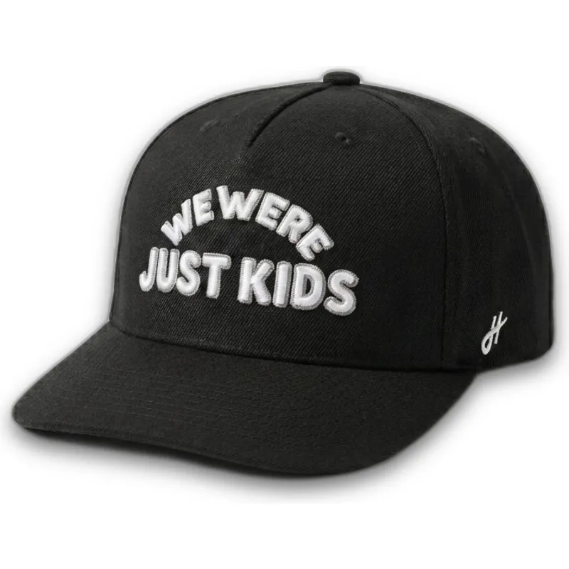 gorra-curva-negra-snapback-just-kids-outline-the-retro-de-homenage