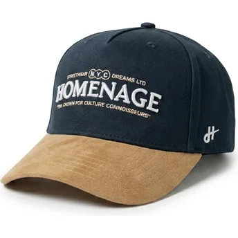 Homenage Curved Brim Vintage Liberty Sport The Retro Navy Blue and Brown Snapback Cap