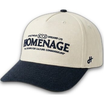 Böjd keps beige och marinblå snapback Liberty Sport The Retro från Homenage