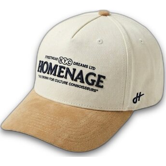 Gorra curva beige y marrón snapback Suede Liberty Sport The Retro de Homenage