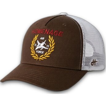 Gorra trucker marrón oscuro y blanca Jet Military Surplus The Trucker de Homenage