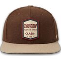 dunkelbraune-flache-snapback-kappe-squadron-military-surplus-the-retro-von-homenage