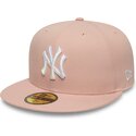 flache-rosa-angepasste-59fifty-league-essential-kappe-der-new-york-yankees-mlb-von-new-era