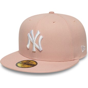 Flache rosa angepasste 59FIFTY League Essential Kappe der New York Yankees MLB von New Era