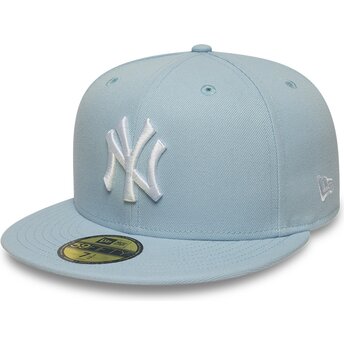 New Era Flat Brim 59FIFTY League Essential New York Yankees MLB Light Blue Fitted Cap