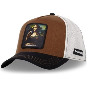 Trucker-Cap braun Mona Lisa ART MONA Mona Gringa Famous von Capslab