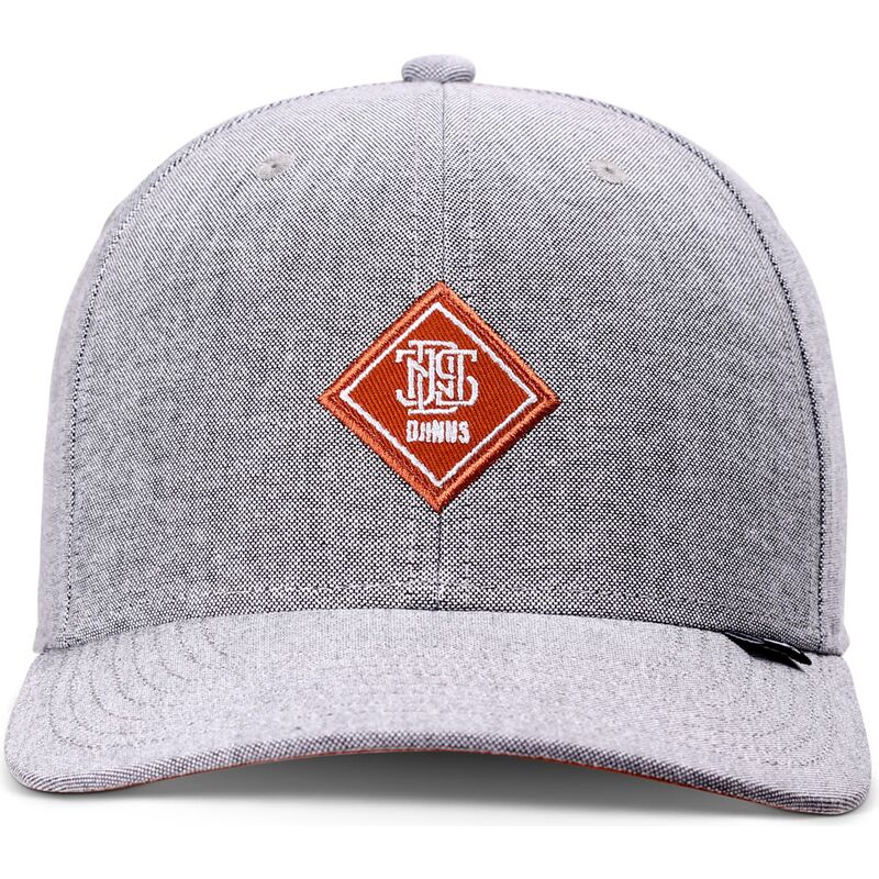 graue-verstellbare-curved-cap-mit-rotem-truefit-oxfordcontra-logo-von-djinns