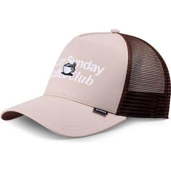 Djinns HFT Guy in a Cup Beige and Brown Trucker Hat