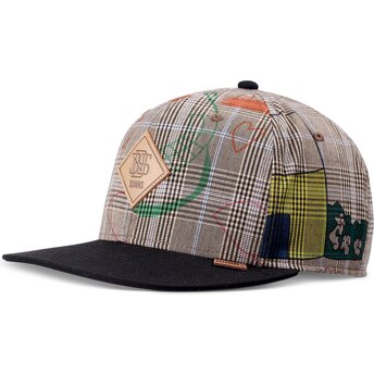 Čepice rovná šedá snapback Crinklecheck Djinns