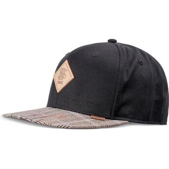 Čepice rovná černá snapback Crinklecheck Rev Djinns