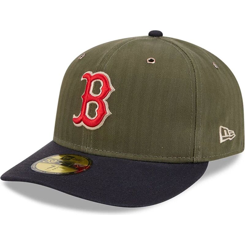 grune-gebogene-verstellbare-59fifty-pre-curved-american-herringbone-kappe-der-boston-red-sox-mlb-von-new-era