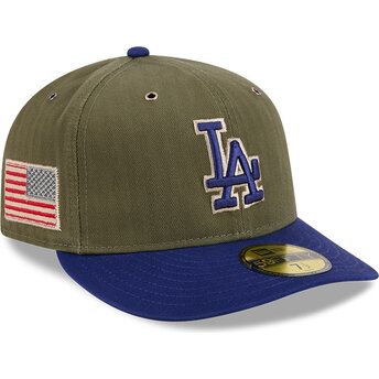 Čepice zaoblená zelená přiléhavý 59FIFTY Pre-Curved American Herringbone Los Angeles Dodgers MLB New Era