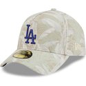beige-gebogene-verstellbare-59forty-a-frame-leafy-palm-kappe-der-los-angeles-dodgers-mlb-von-new-era