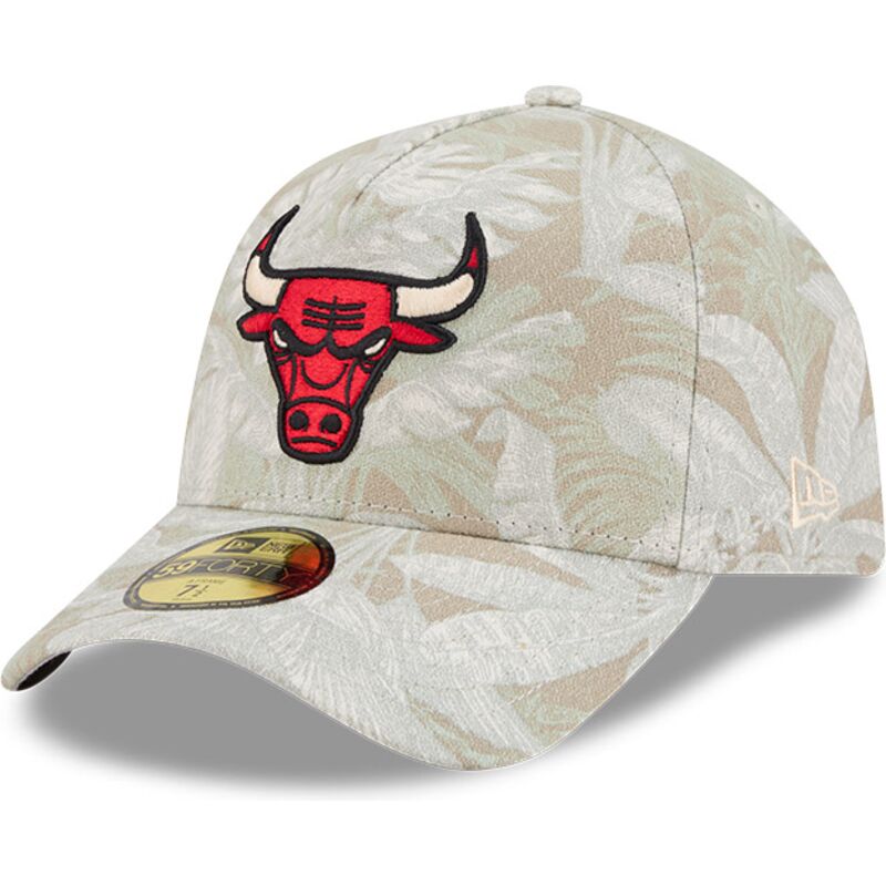 beige-gebogene-verstellbare-59forty-a-frame-leafy-palm-kappe-von-chicago-bulls-nba-von-new-era