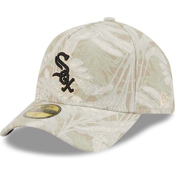 Čepice zaoblená béžová přiléhavá 59FORTY A Frame Leafy Palm Chicago White Sox MLB New Era