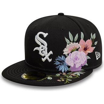 Čepice rovná černá přiléhavá 59FIFTY Floral Chicago White Sox MLB New Era