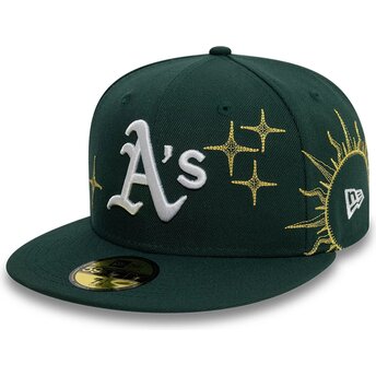 Čepice rovná zelená přiléhavý 59FIFTY Zodiac Oakland Athletics MLB New Era