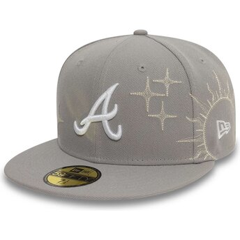 Graue, anliegende 59FIFTY Flatcap Zodiac der Atlanta...