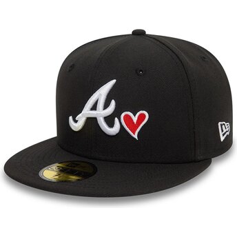 Čepice rovná černá přiléhavý 59FIFTY Heart Icon Atlanta Braves MLB New Era