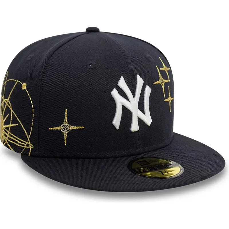 marineblaue-anliegende-59fifty-zodiac-flat-cap-der-new-york-yankees-mlb-von-new-era