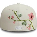 new-era-flat-brim-59fifty-floral-new-york-yankees-mlb-beige-fitted-cap